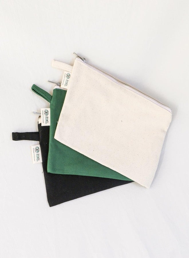 Simple Ecology Organic Cotton Canvas Zipper Toiletry, Cosmetic, Travel, Pencil Pouch - Yellow - Image 4